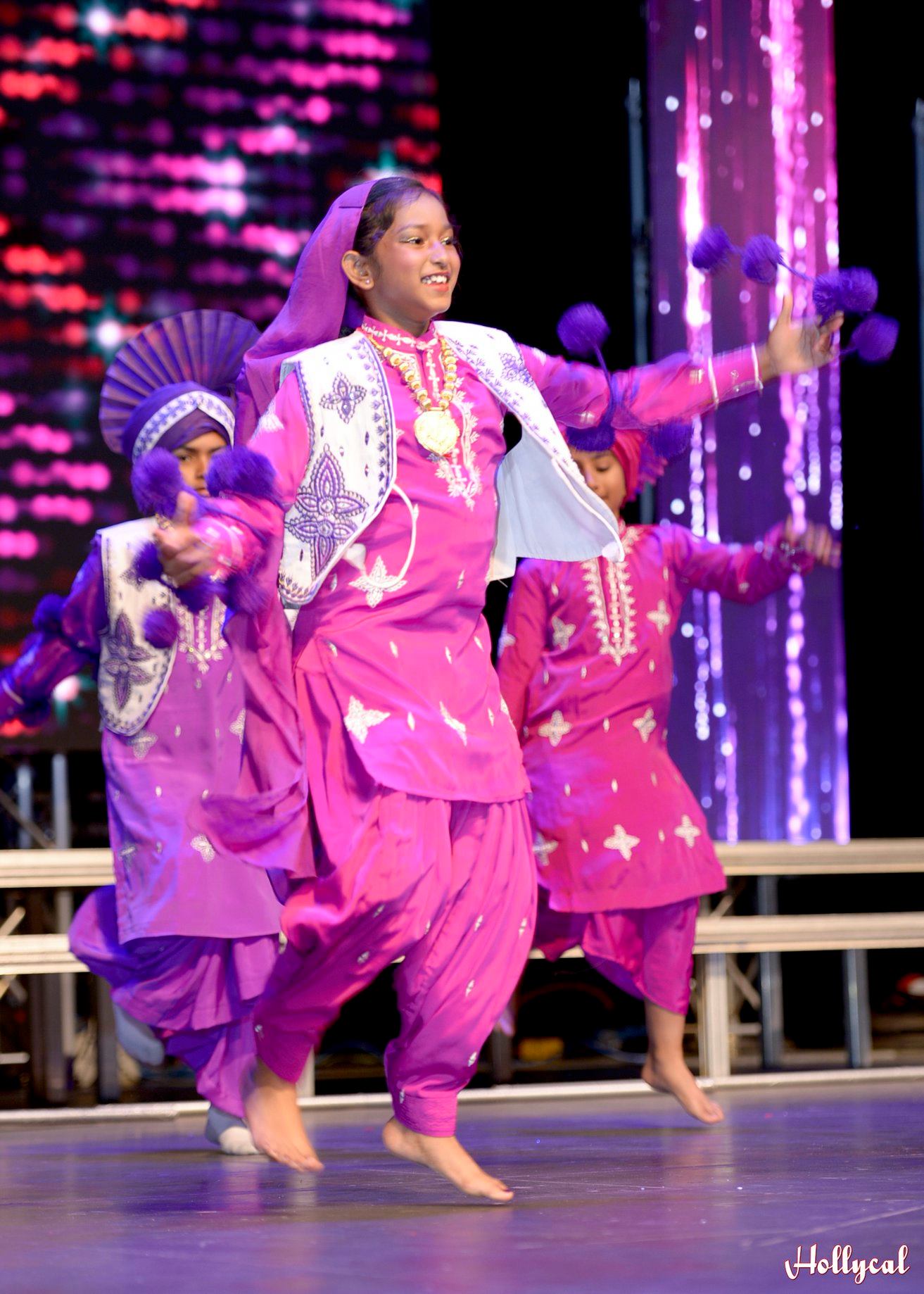 Dancers in pink costumes